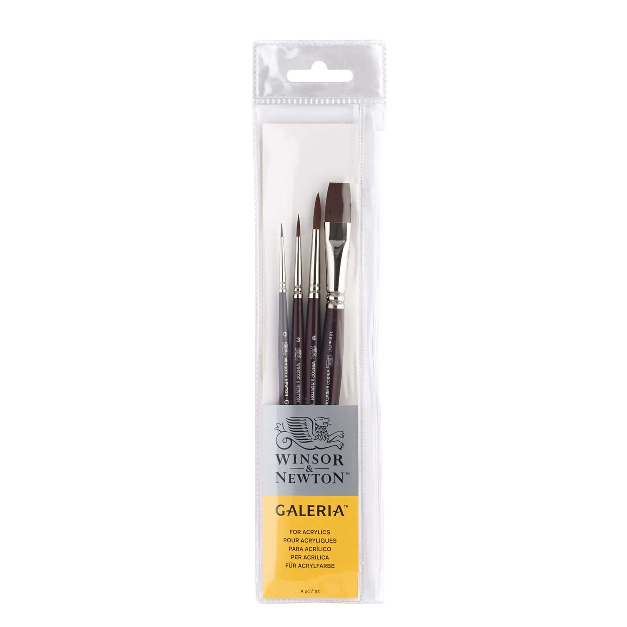 Winsor & Newton® Galeria® Short Handle 4 Piece Brush
